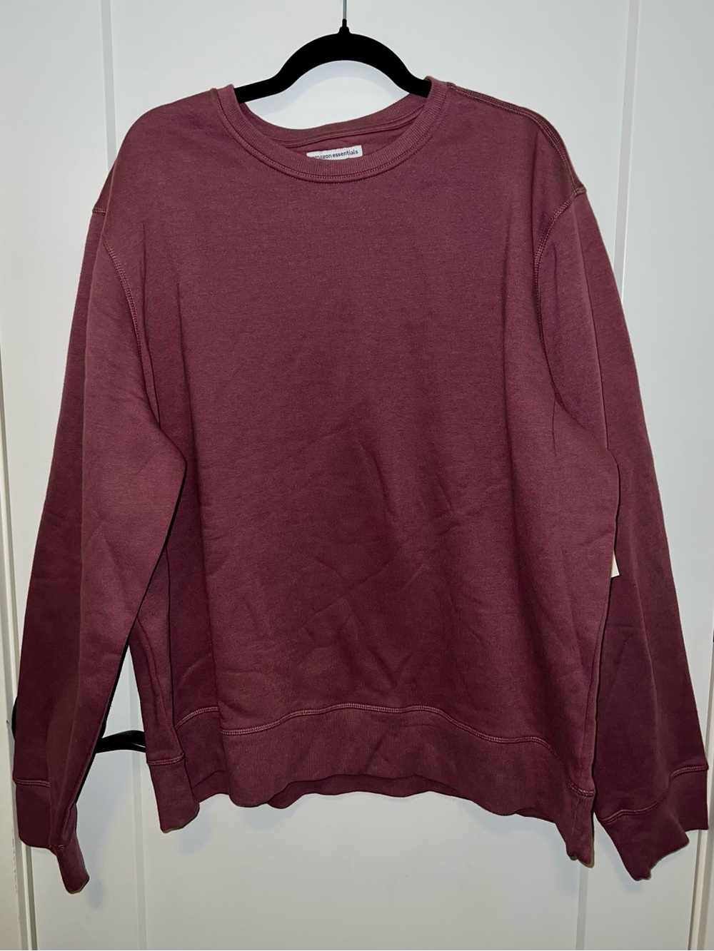 Amazon Essentials Men's Crewneck Sweatshirt in Deep Wine Size XXL NEW WITG TAG